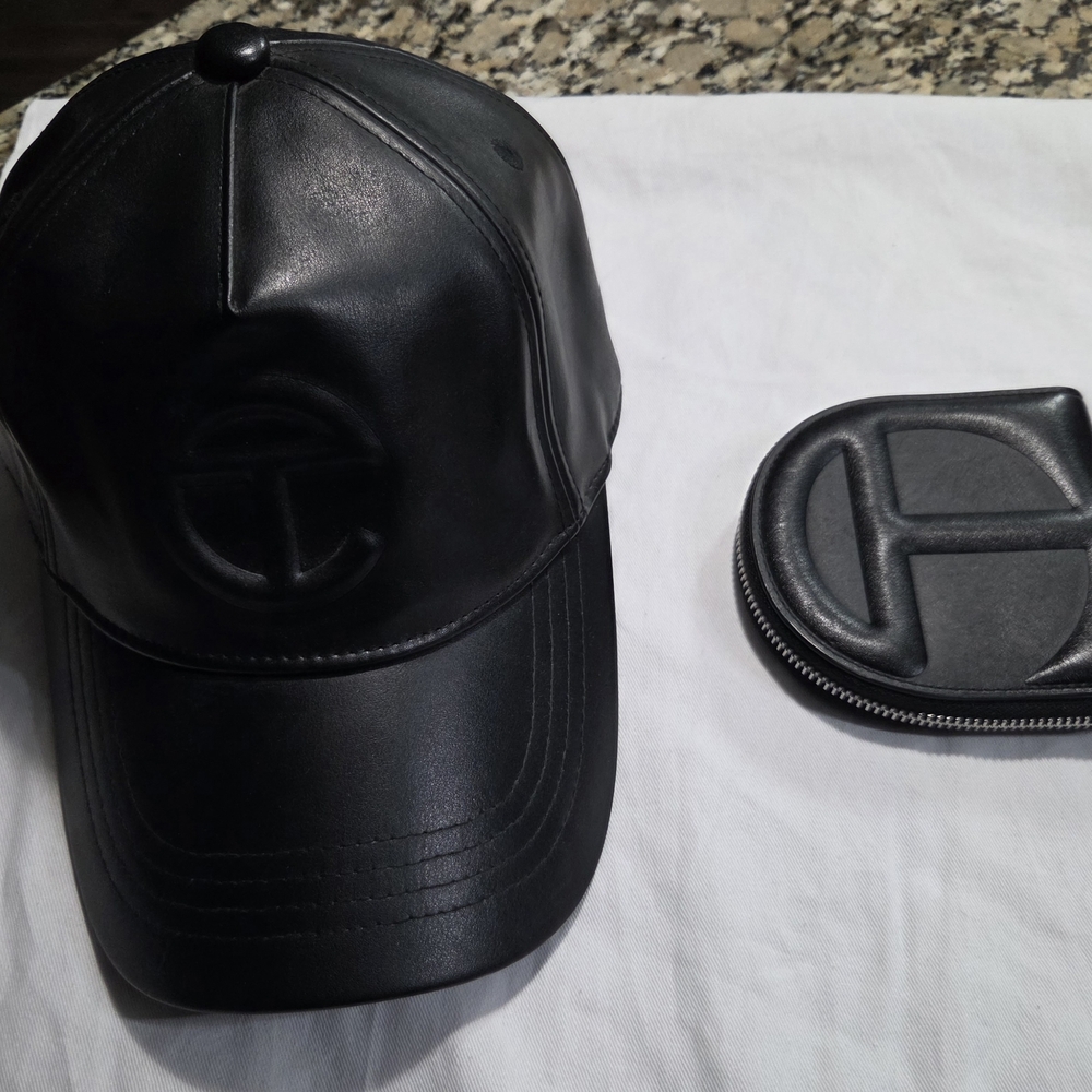 Telfar Black Leather Cap and Wallet Set - Picture 3 of 10